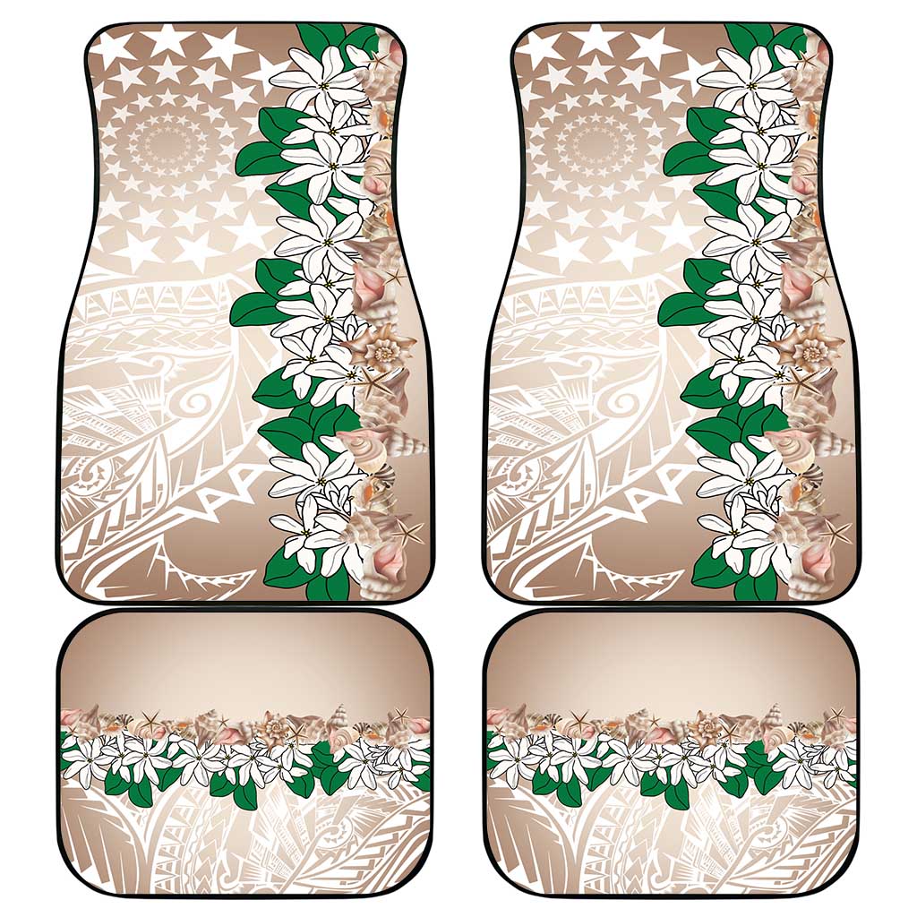 Cook Islands Tiare Maori With Conch Shell Car Mats 2025 Pasifika Polynesian Tattoo LT14 - Polynesian Pride