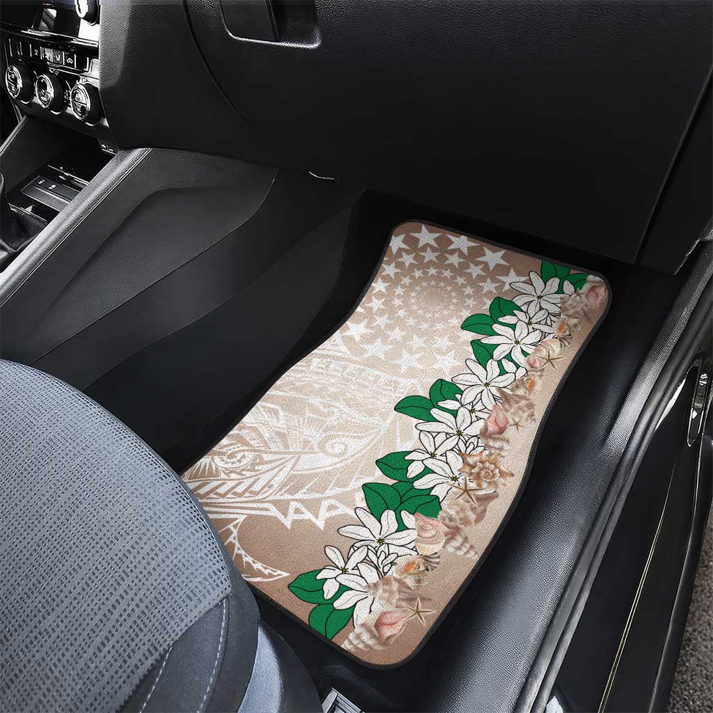 Cook Islands Tiare Maori With Conch Shell Car Mats 2025 Pasifika Polynesian Tattoo LT14 - Polynesian Pride