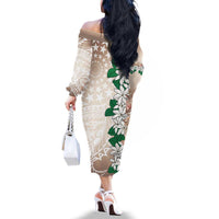 Cook Islands Tiare Maori With Conch Shell Family Matching Off The Shoulder Long Sleeve Dress and Hawaiian Shirt 2025 Pasifika Polynesian Tattoo