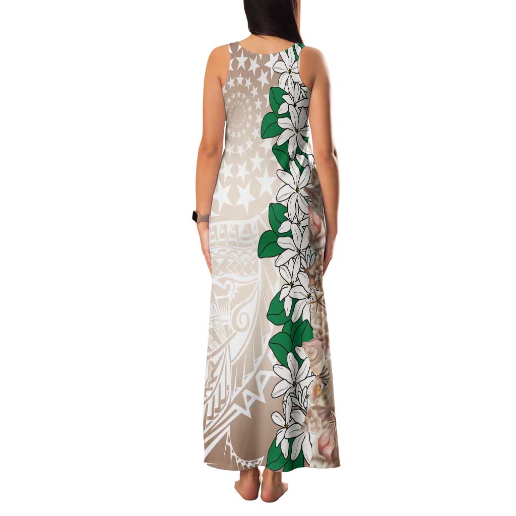 Cook Islands Tiare Maori With Conch Shell Family Matching Tank Maxi Dress and Hawaiian Shirt 2025 Pasifika Polynesian Tattoo