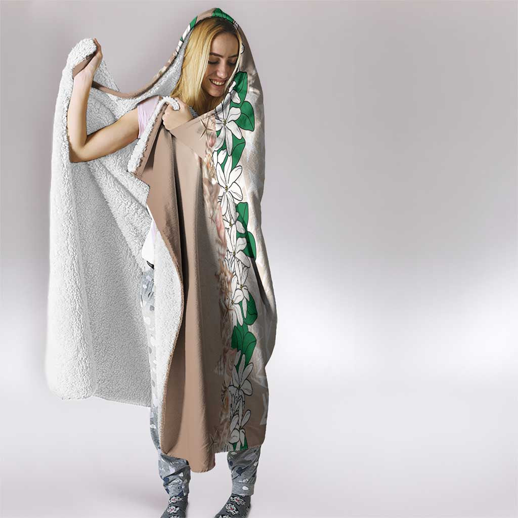 Cook Islands Tiare Maori With Conch Shell Hooded Blanket 2025 Pasifika Polynesian Tattoo LT14 - Polynesian Pride