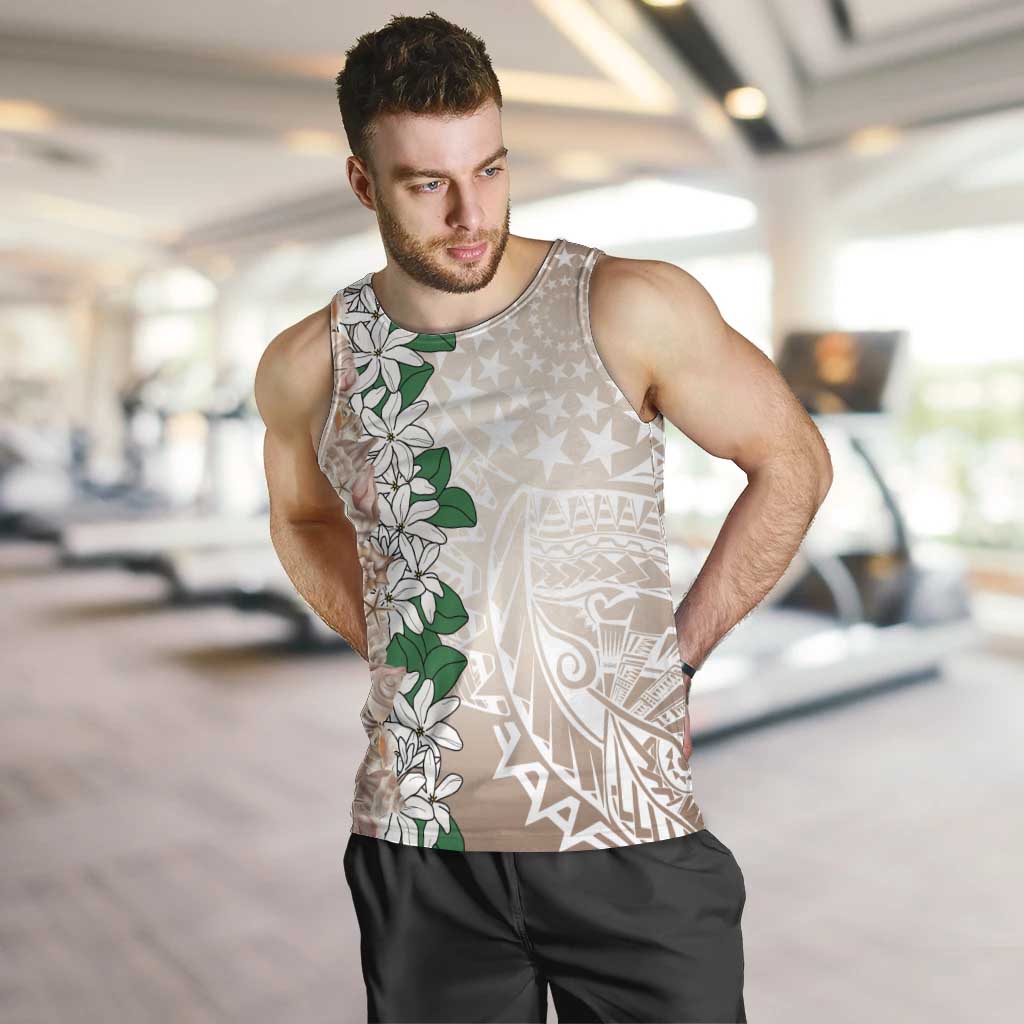 Cook Islands Tiare Maori With Conch Shell Men Tank Top 2025 Pasifika Polynesian Tattoo LT14 Brown - Polynesian Pride