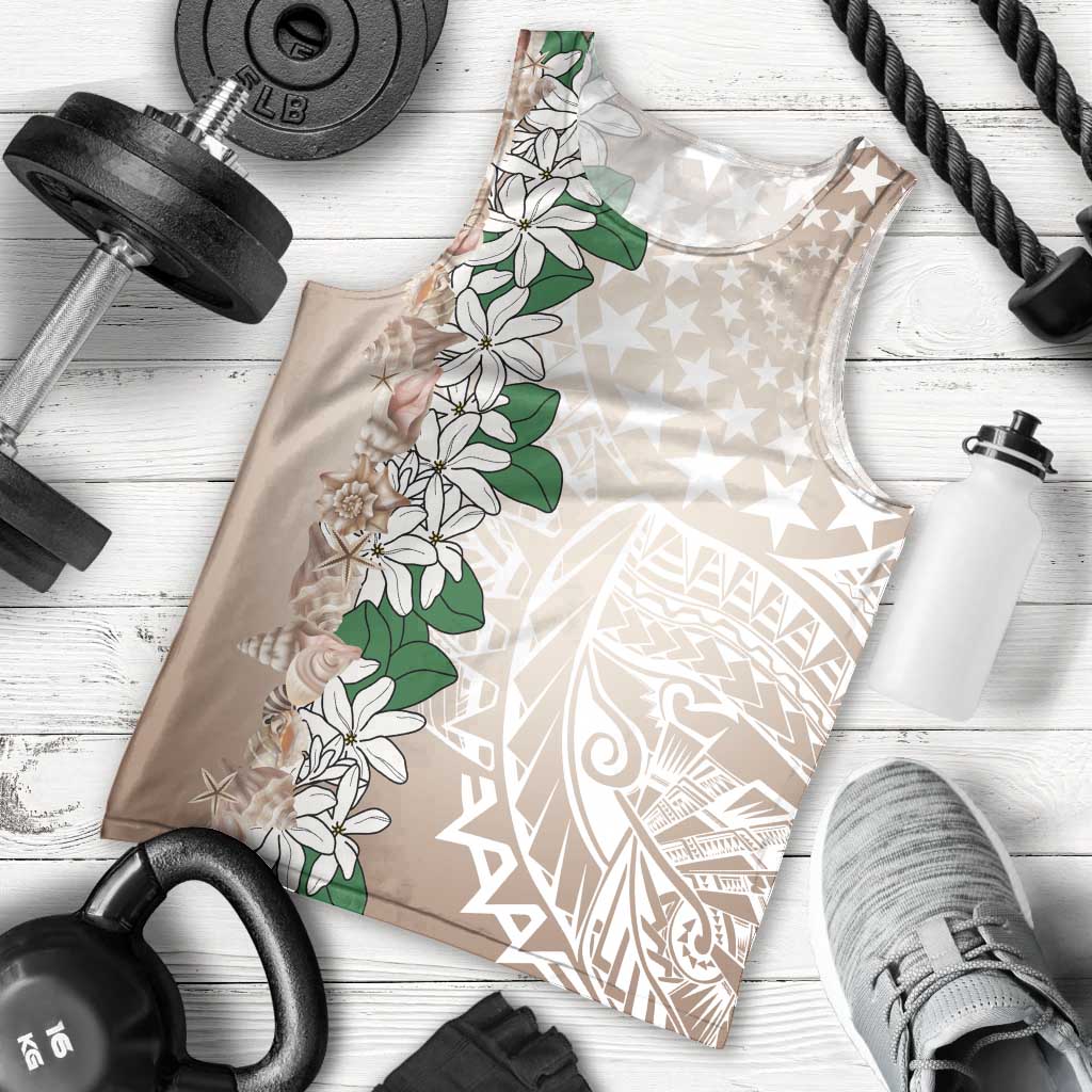 Cook Islands Tiare Maori With Conch Shell Men Tank Top 2025 Pasifika Polynesian Tattoo