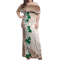 Cook Islands Tiare Maori With Conch Shell Off Shoulder Maxi Dress 2025 Pasifika Polynesian Tattoo