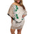 Cook Islands Tiare Maori With Conch Shell Off Shoulder Short Dress 2025 Pasifika Polynesian Tattoo