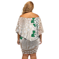 Cook Islands Tiare Maori With Conch Shell Off Shoulder Short Dress 2025 Pasifika Polynesian Tattoo LT14 - Polynesian Pride