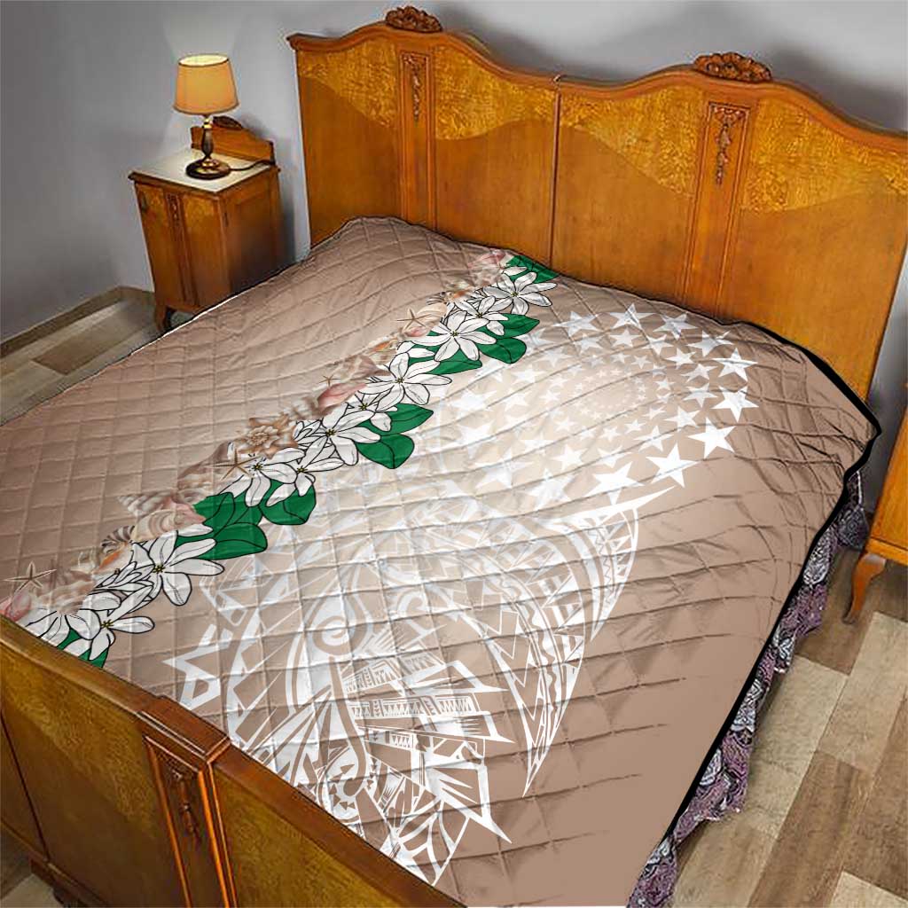 Cook Islands Tiare Maori With Conch Shell Quilt 2025 Pasifika Polynesian Tattoo