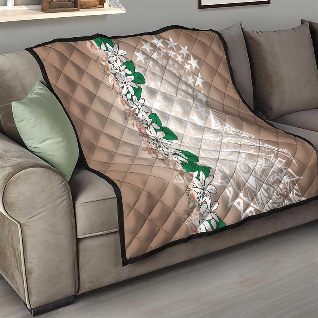 Cook Islands Tiare Maori With Conch Shell Quilt 2025 Pasifika Polynesian Tattoo