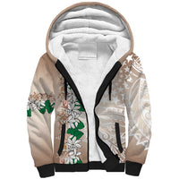 Cook Islands Tiare Maori With Conch Shell Sherpa Hoodie 2025 Pasifika Polynesian Tattoo LT14 Unisex Brown - Polynesian Pride