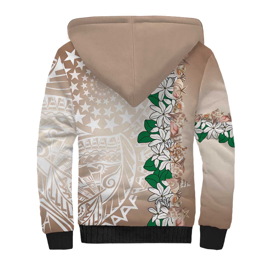 Cook Islands Tiare Maori With Conch Shell Sherpa Hoodie 2025 Pasifika Polynesian Tattoo LT14 - Polynesian Pride