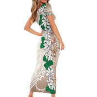 Cook Islands Tiare Maori With Conch Shell Short Sleeve Bodycon Dress 2025 Pasifika Polynesian Tattoo