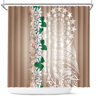 Cook Islands Tiare Maori With Conch Shell Shower Curtain 2025 Pasifika Polynesian Tattoo