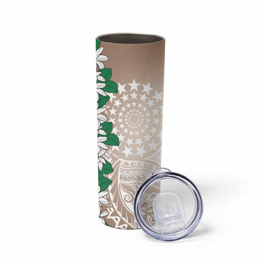 Cook Islands Tiare Maori With Conch Shell Skinny Tumbler 2025 Pasifika Polynesian Tattoo