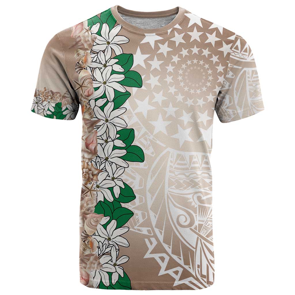 Cook Islands Tiare Maori With Conch Shell T Shirt 2025 Pasifika Polynesian Tattoo LT14 Brown - Polynesian Pride