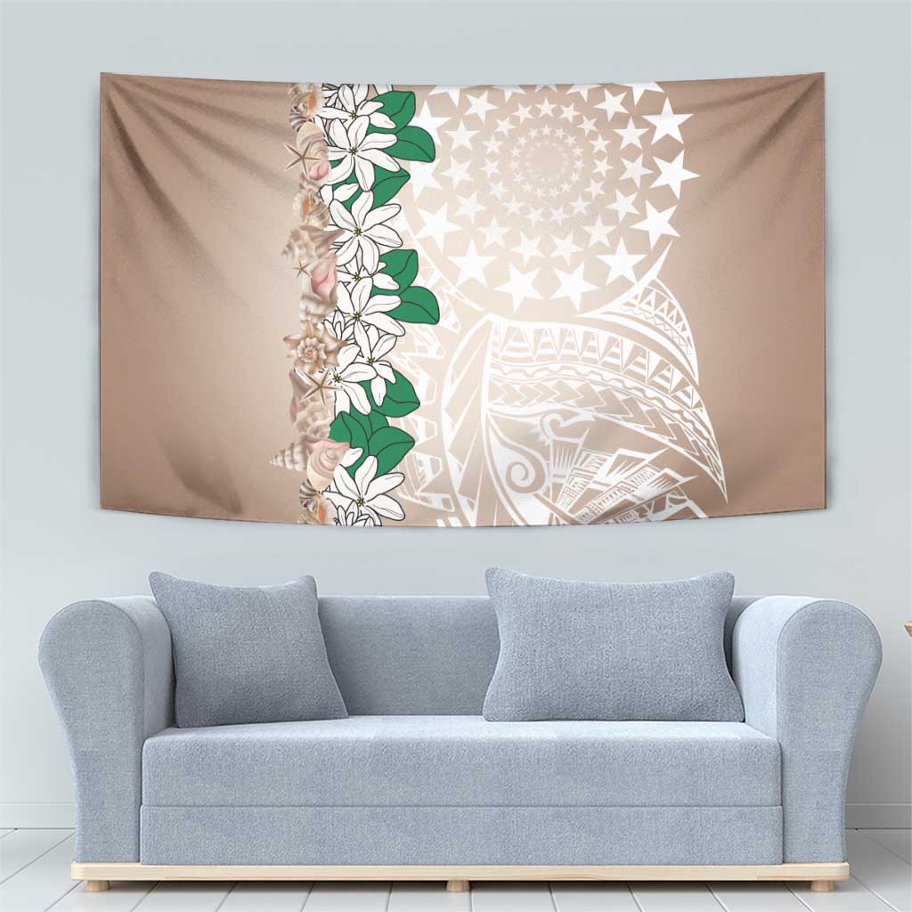 Cook Islands Tiare Maori With Conch Shell Tapestry 2025 Pasifika Polynesian Tattoo