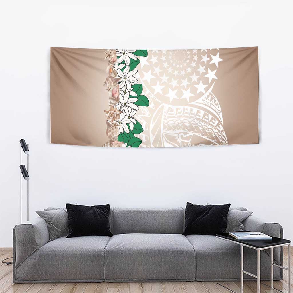 Cook Islands Tiare Maori With Conch Shell Tapestry 2025 Pasifika Polynesian Tattoo
