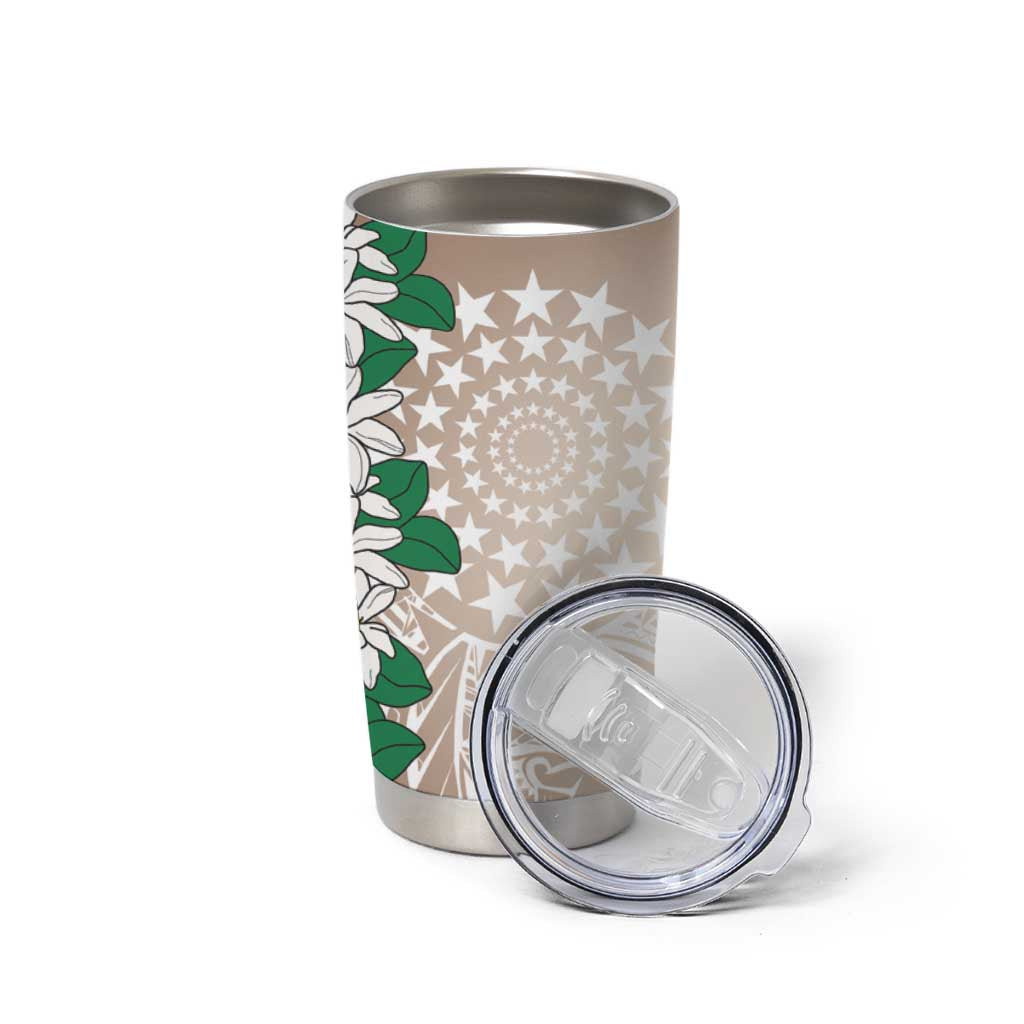 Cook Islands Tiare Maori With Conch Shell Tumbler Cup 2025 Pasifika Polynesian Tattoo LT14 - Polynesian Pride
