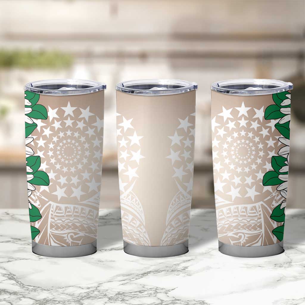 Cook Islands Tiare Maori With Conch Shell Tumbler Cup 2025 Pasifika Polynesian Tattoo LT14 - Polynesian Pride