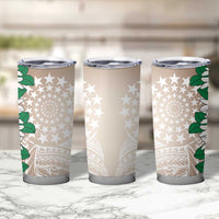 Cook Islands Tiare Maori With Conch Shell Tumbler Cup 2025 Pasifika Polynesian Tattoo LT14 - Polynesian Pride