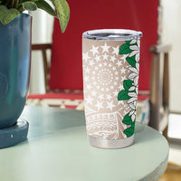 Cook Islands Tiare Maori With Conch Shell Tumbler Cup 2025 Pasifika Polynesian Tattoo LT14 - Polynesian Pride