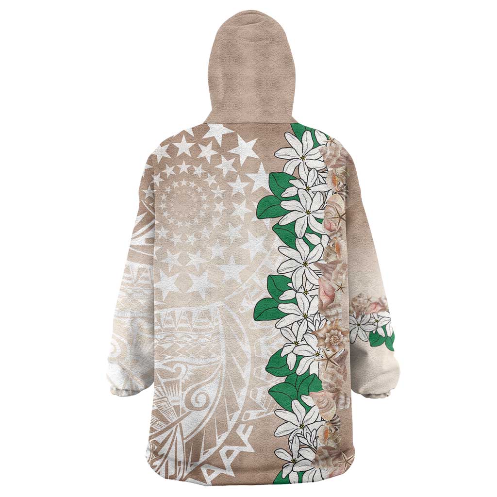 Cook Islands Tiare Maori With Conch Shell Wearable Blanket Hoodie 2025 Pasifika Polynesian Tattoo