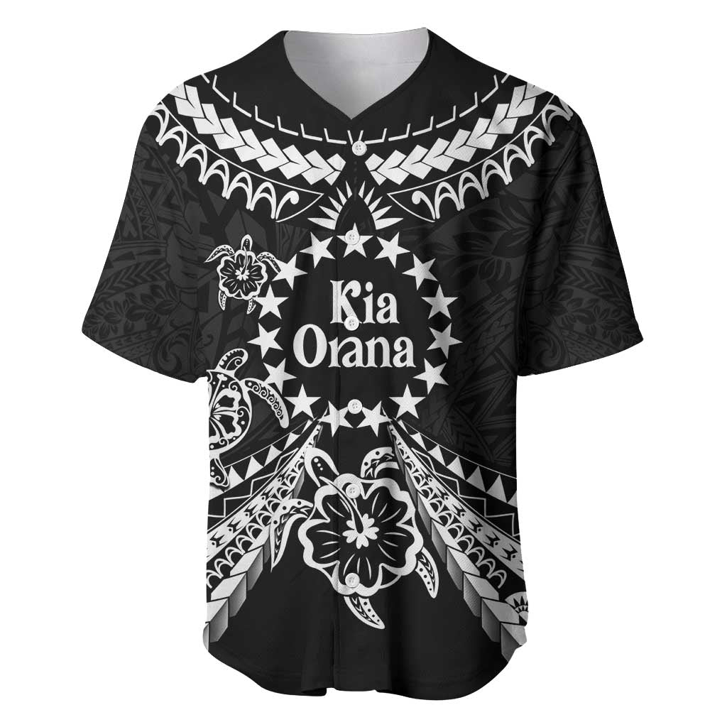 Kia Orana Cook Islands Baseball Jersey 2025 Pasifika Polynesian Turtle Black Color