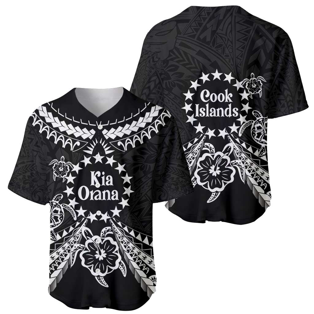 Kia Orana Cook Islands Baseball Jersey 2025 Pasifika Polynesian Turtle Black Color