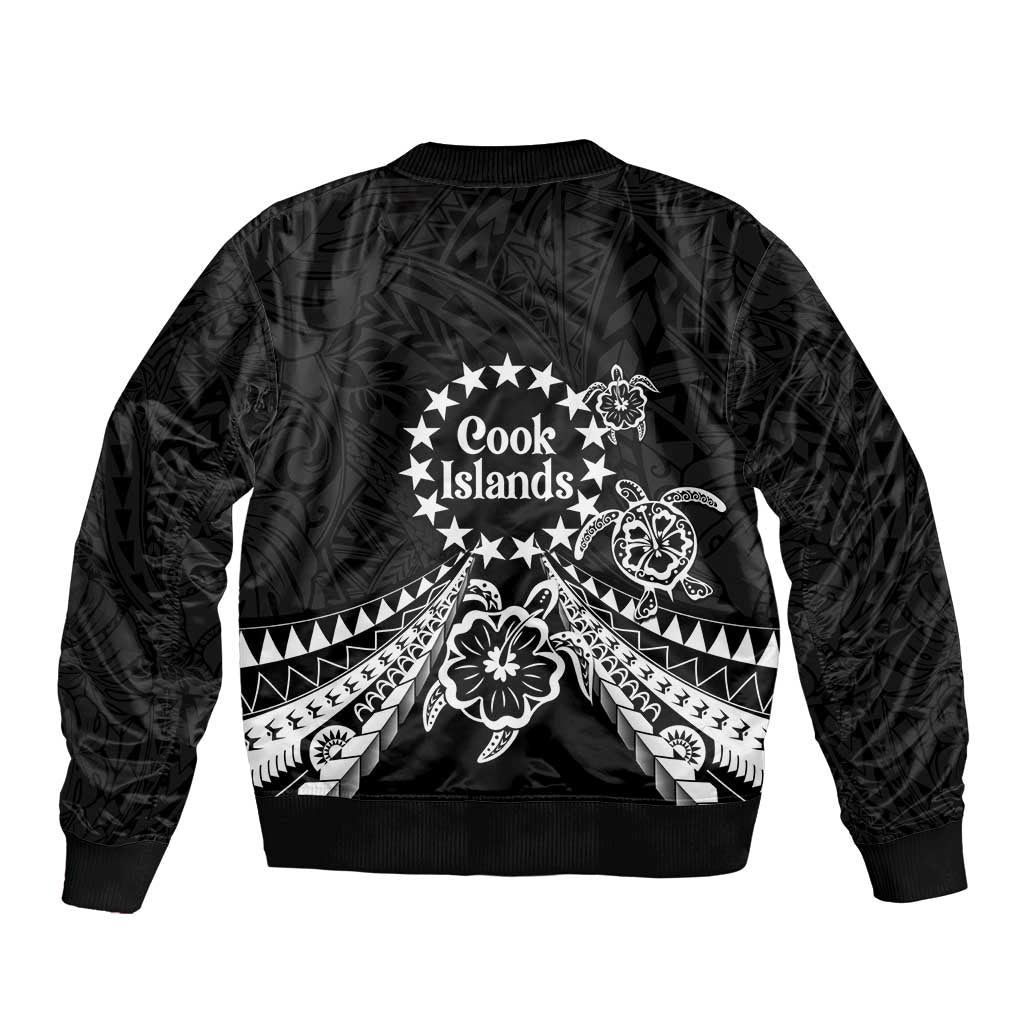 Kia Orana Cook Islands Bomber Jacket 2025 Pasifika Polynesian Turtle Black Color