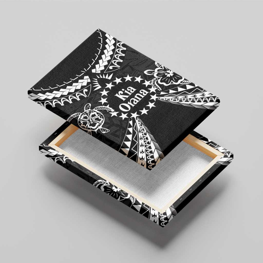 Kia Orana Cook Islands Canvas Wall Art 2025 Pasifika Polynesian Turtle Black Color LT14 - Polynesian Pride