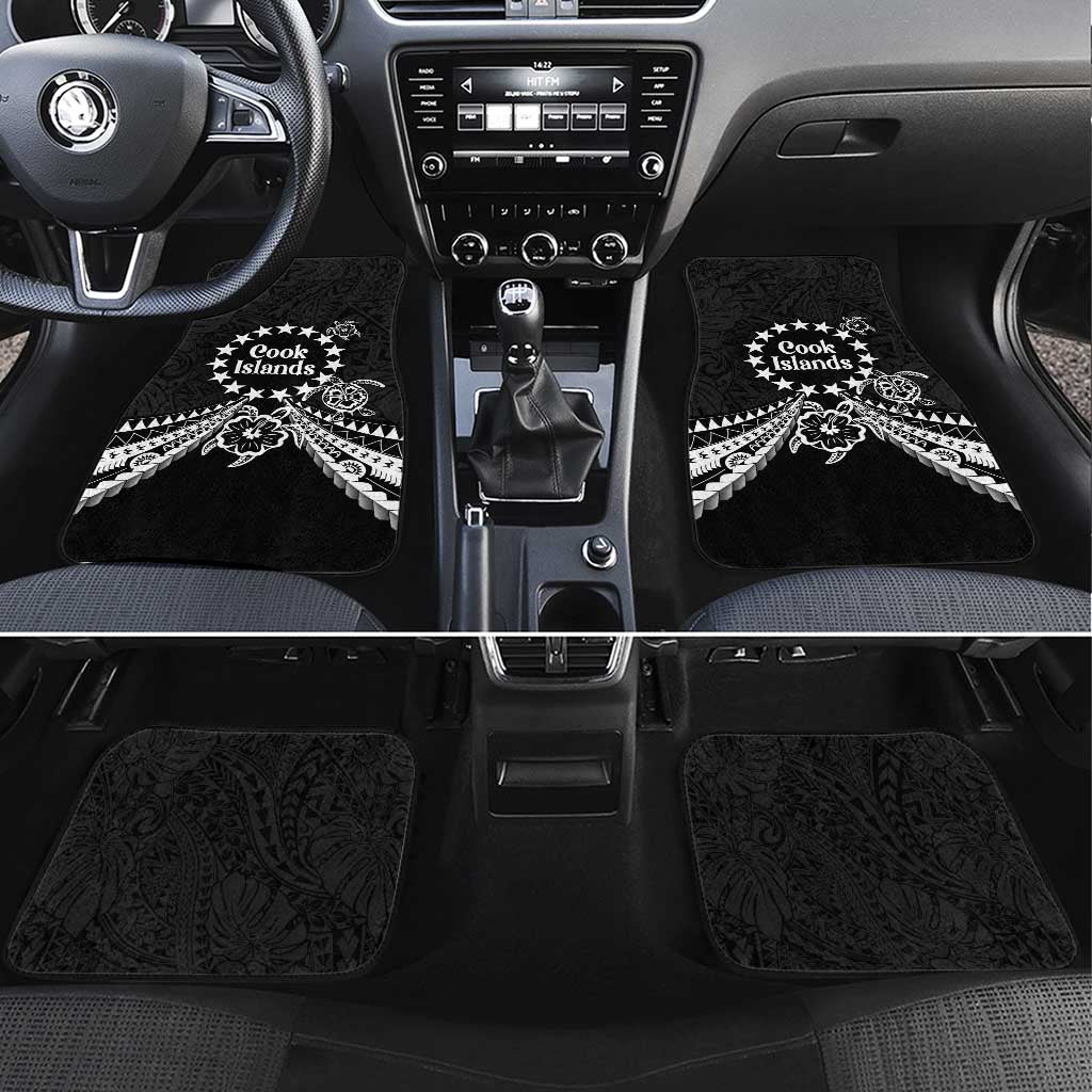 Kia Orana Cook Islands Car Mats 2025 Pasifika Polynesian Turtle Black Color LT14 Set 4pcs Black - Polynesian Pride