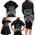 Kia Orana Cook Islands Family Matching Long Sleeve Bodycon Dress and Hawaiian Shirt 2025 Pasifika Polynesian Turtle Black Color