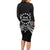 Kia Orana Cook Islands Family Matching Long Sleeve Bodycon Dress and Hawaiian Shirt 2025 Pasifika Polynesian Turtle Black Color