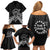 Kia Orana Cook Islands Family Matching Off Shoulder Short Dress and Hawaiian Shirt 2025 Pasifika Polynesian Turtle Black Color