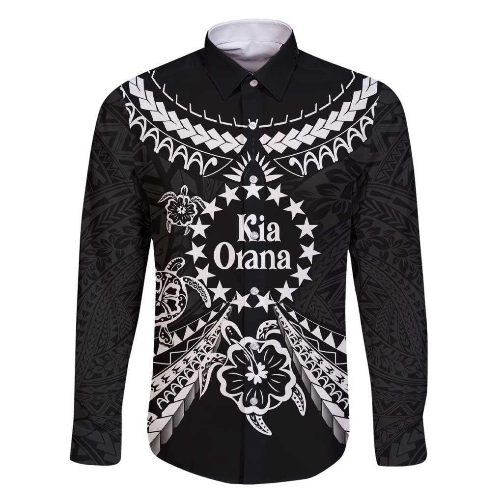 Kia Orana Cook Islands Family Matching Short Sleeve Bodycon Dress and Hawaiian Shirt 2025 Pasifika Polynesian Turtle Black Color