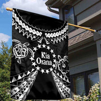 Kia Orana Cook Islands Garden Flag 2025 Pasifika Polynesian Turtle Black Color LT14 - Polynesian Pride