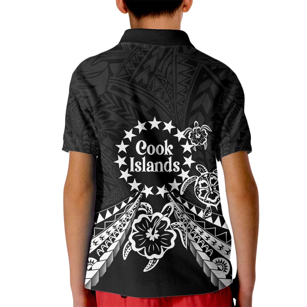 Kia Orana Cook Islands Kid Polo Shirt 2025 Pasifika Polynesian Turtle Black Color