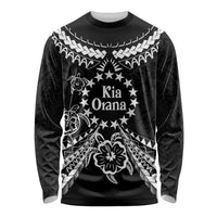 Kia Orana Cook Islands Long Sleeve Shirt 2025 Pasifika Polynesian Turtle Black Color LT14 Unisex Black - Polynesian Pride