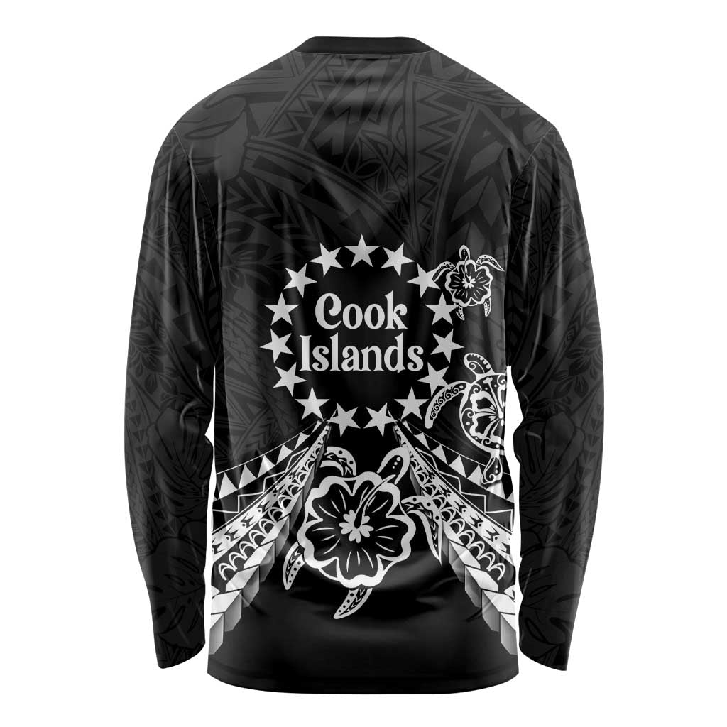 Kia Orana Cook Islands Long Sleeve Shirt 2025 Pasifika Polynesian Turtle Black Color LT14 - Polynesian Pride