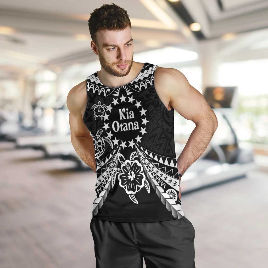 Kia Orana Cook Islands Men Tank Top 2025 Pasifika Polynesian Turtle Black Color LT14 Black - Polynesian Pride