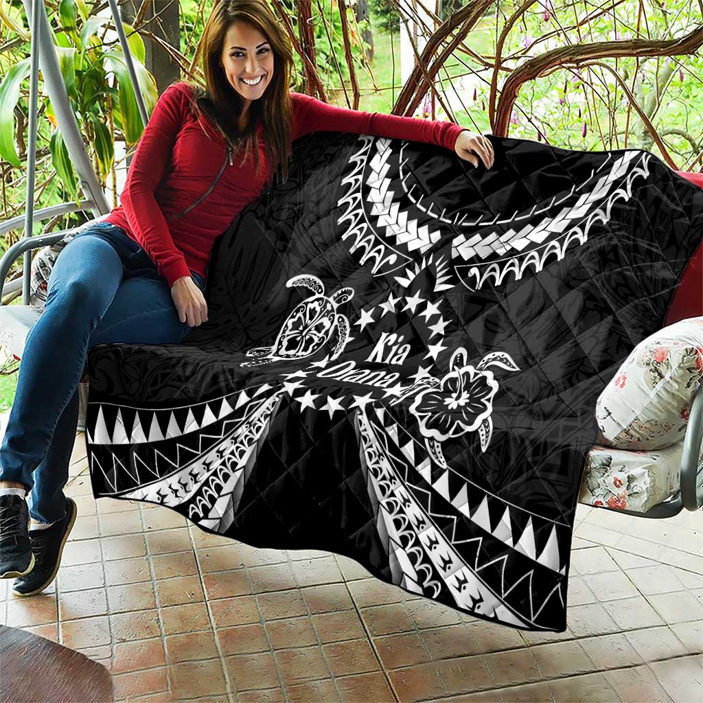 Kia Orana Cook Islands Quilt 2025 Pasifika Polynesian Turtle Black Color