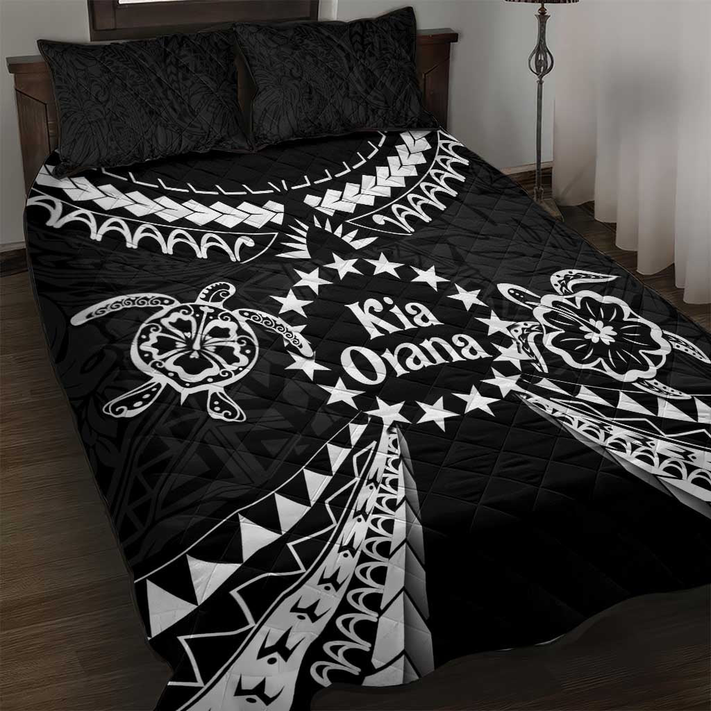 Kia Orana Cook Islands Quilt Bed Set 2025 Pasifika Polynesian Turtle Black Color LT14 Black - Polynesian Pride