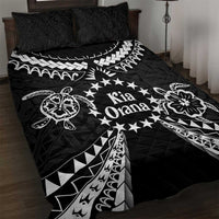 Kia Orana Cook Islands Quilt Bed Set 2025 Pasifika Polynesian Turtle Black Color LT14 Black - Polynesian Pride