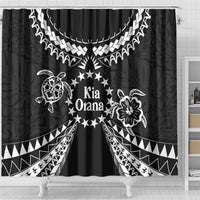 Kia Orana Cook Islands Shower Curtain 2025 Pasifika Polynesian Turtle Black Color