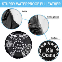 Kia Orana Cook Islands Spare Tire Cover 2025 Pasifika Polynesian Turtle Black Color