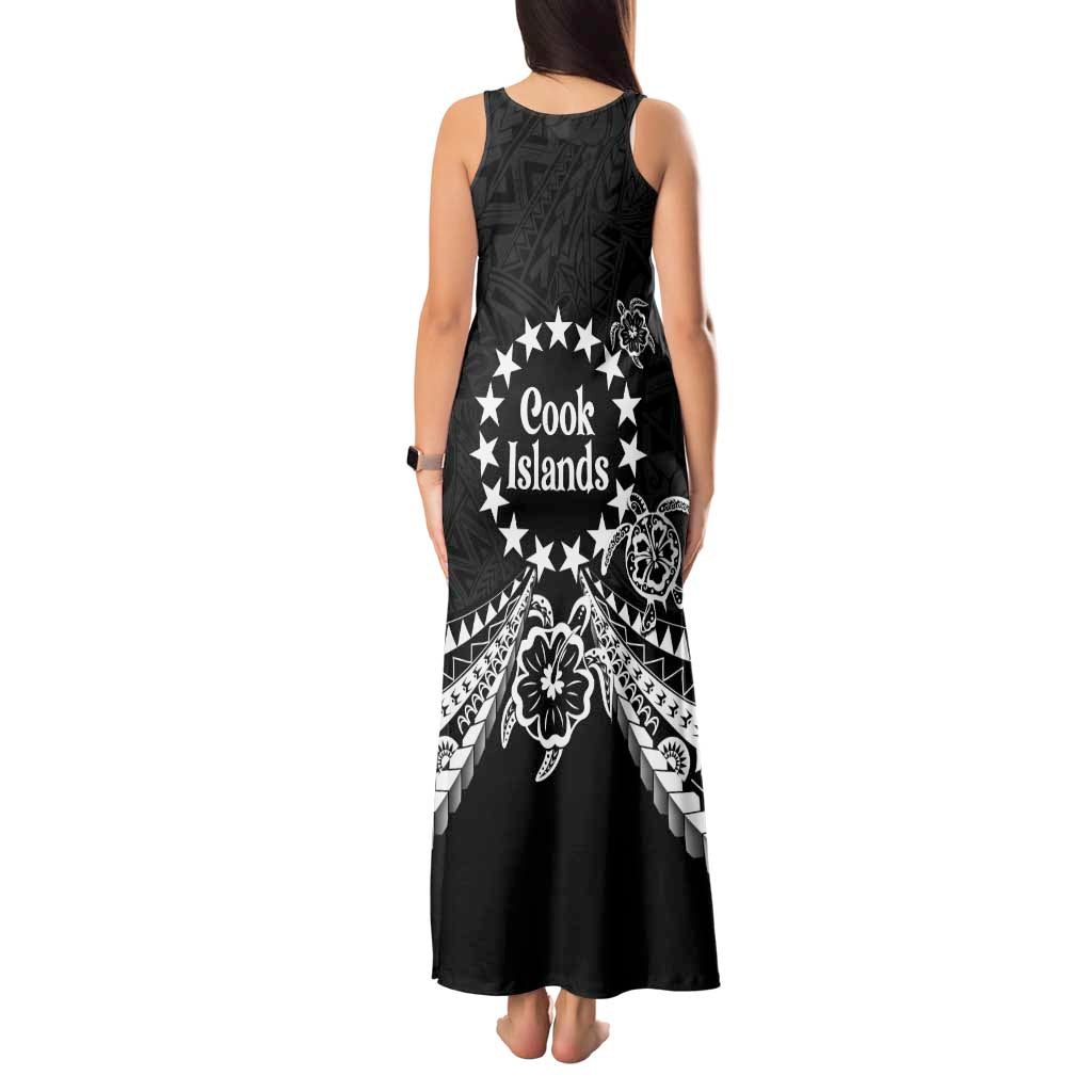 Kia Orana Cook Islands Tank Maxi Dress 2025 Pasifika Polynesian Turtle Black Color LT14 - Polynesian Pride