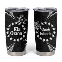 Kia Orana Cook Islands Tumbler Cup 2025 Pasifika Polynesian Turtle Black Color LT14 Black - Polynesian Pride