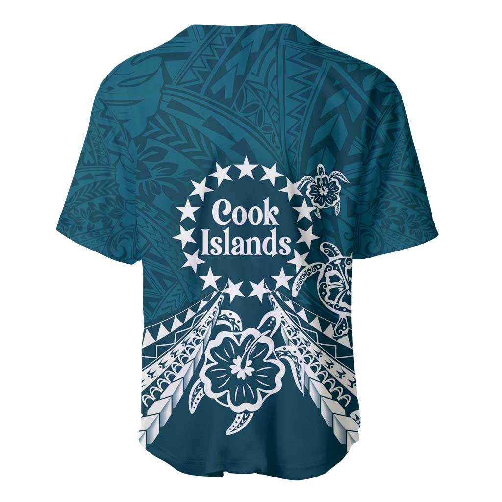 Kia Orana Cook Islands Baseball Jersey Polynesian Turtle Crowberry Blue Color