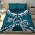 Kia Orana Cook Islands Bedding Set Polynesian Turtle Crowberry Blue Color