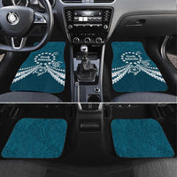 Kia Orana Cook Islands Car Mats Polynesian Turtle Crowberry Blue Color LT14 Set 4pcs Crowberry Blue - Polynesian Pride