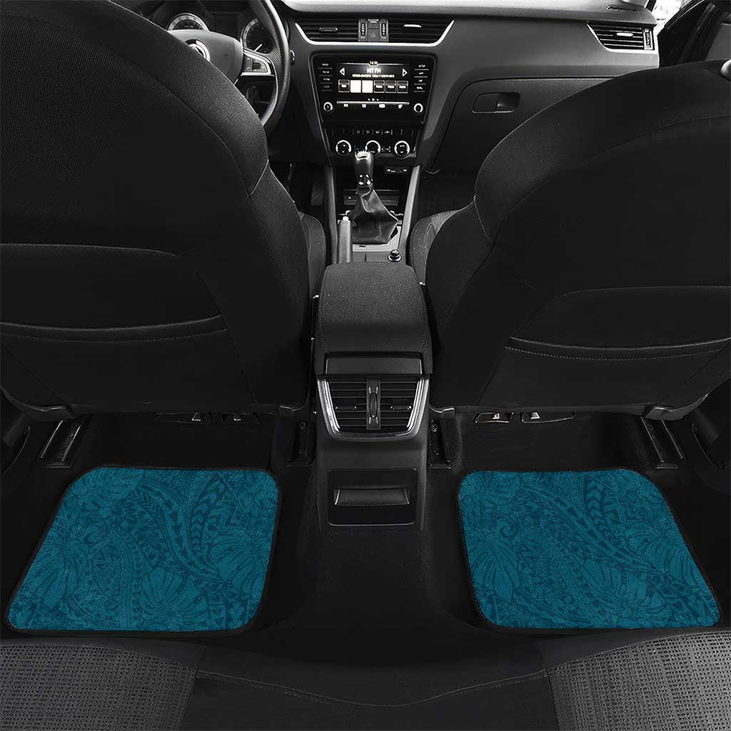 Kia Orana Cook Islands Car Mats Polynesian Turtle Crowberry Blue Color LT14 Set 2pcs - Back Crowberry Blue - Polynesian Pride